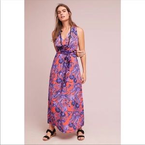 Anthropologie Maeve Macie Maxi Dress Floral Size 0 Beach Vacation Colorful